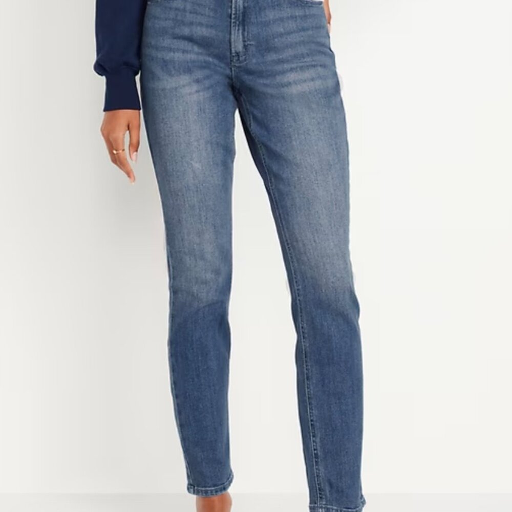 Old Navy High Rise Straight Leg Jeans, Size 4
